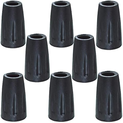 Rubber Tips Cover（8 Pack ） Replacement for Walking Sticks Hiking Trekking Poles Collapsible (Black) Cover