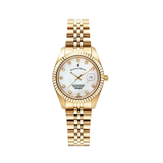 B JACQUES DU MANOIR Femmes Analogique Quartz Suisse Montre avec Bracelet en Acier Inoxydable JWL01203