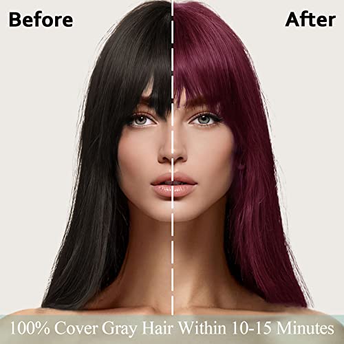Fvquhvo Red Wine Hair Shampoo For Gray Hair-Instant Hair Dye Shampoo 3 In 1 For Women And Men - Herbal Red Shampoo For Men & Women-Colors In Minutes & Long Lasting Red Hair Dye 16.90 Fl Oz(Red Wine) #TOP3