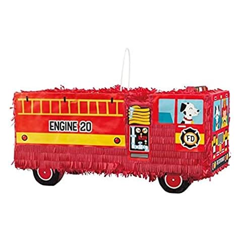 Exciting Red Fire Truck 3D Piñata for Parties Cover
