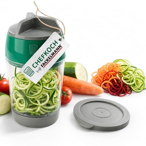 Chefkoch trifft Fackelmann Spiralschneider aus ABS & Edelstahl – 13 x ø9 cm – Fü