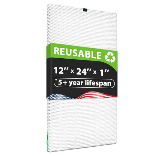 Reair 12x24x1 Air filter, Washable and Reusable Air Filter 12x24x1 for AC HVAC Furnace, MERV 8 Air Filters Machine Washable & Dryer Friendly, AC Furnace Air Filter
