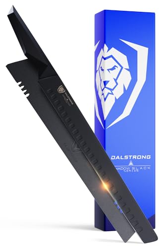 Dalstrong Slicing Knife - 12 inch - Shadow Black Series - Black Titanium Nitride Coated - High Carbon - 7CR17MOV-X Vacuum Treated Steel Carving Knife - Sheath - Kitchen Knife Slicer - NSF Certified