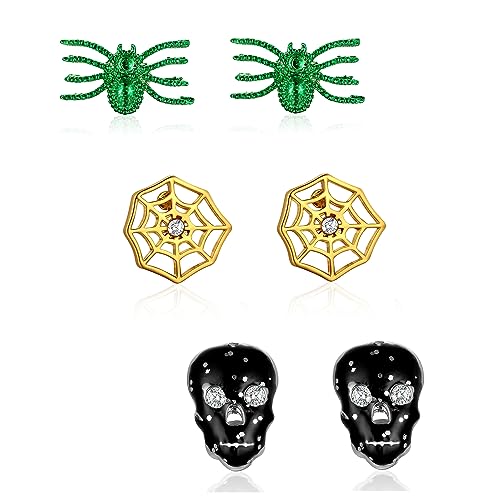 WOWORAMA Halloween Earrings Cute Pumpkin Earrings for Women Fun Crystal Pumpkin Stud Earrings Funny Smiling Face Pumpkin Drop Earrings Halloween Earrings Jewelry