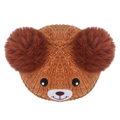 Baby Hat Cute Bear Soft Warm Cable Knit Beanie Toddler Fall Winter Hat Brown4