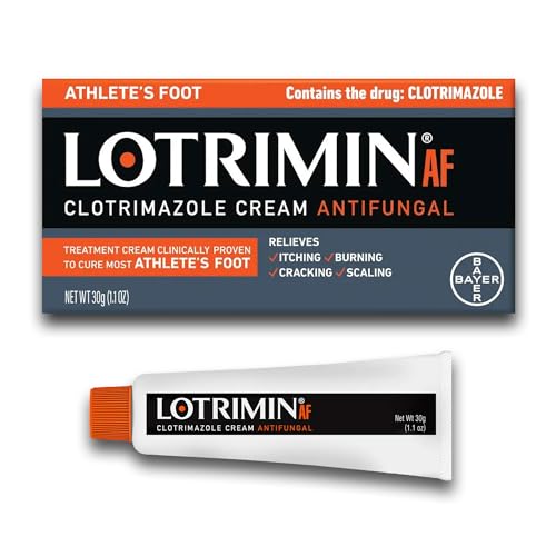 Lotrimin® AF Cream, Athlete's Foot 1% Clotrimazole Antifungal Cream Treatment, Clinically Proven Effective, 1.1 Ounce (New Look)