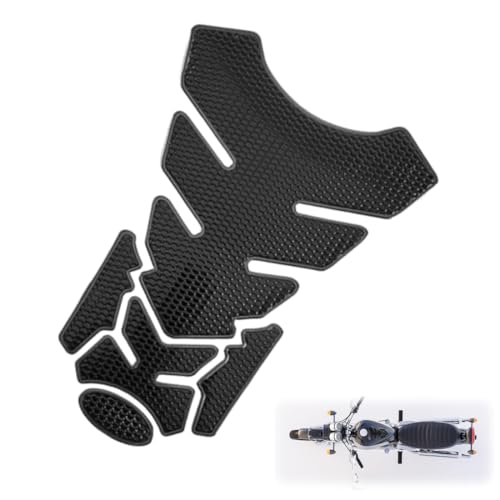 AOEVUIR Protector de Depósito Moto 3D Carbono, Compatible Universal, Resistente al Agua y UV, Pegatina Deportiva para Tanque de Moto, Protección de Tanque Negro