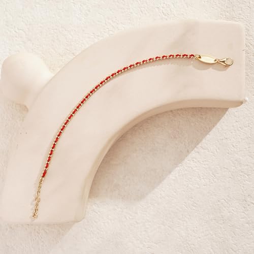 LEGENSTAR Gold Bracelet for Women 18K Gold Dainty Plated Lucky Bracelet for Women Handmade String Interwoven with Gold Chain Adjustable Length Simple Gold Bracelet Fashion Accessory3