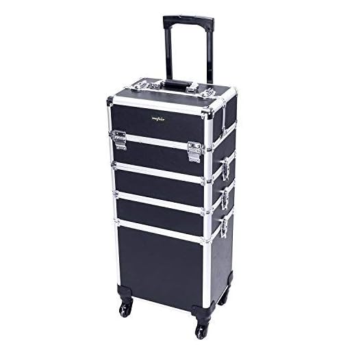 mefeir 4 in 1 Rolling Makeup Train Case