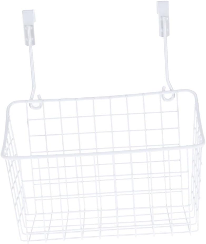 VICASKY White Hanging Storage Rack Over Door Basket for Kitchen Cabinet Bathroom Office Ventilated Organizer with Easy Installation Rust Resistant Saving Storage