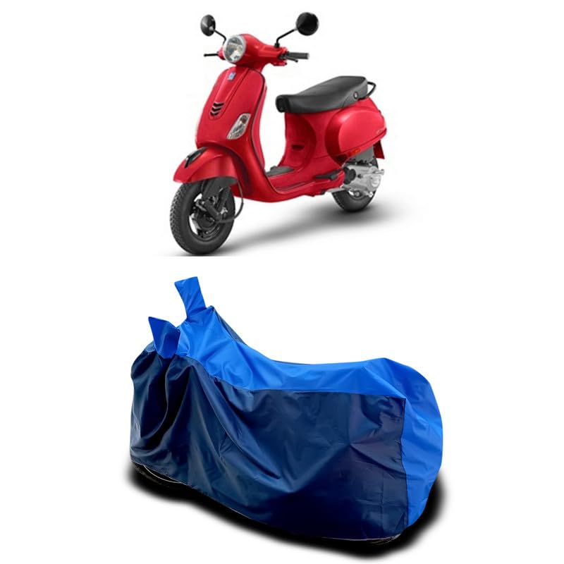 Image of DUFFEL-Two Wheeler Bike Body Cover Compatible for Vespa Urban Club Bs6 Heat Protectio /UV-Rays /Birds Dropping /DustProof /Waterproof All Variants [Nevay Blue]