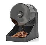 NPET 3L Automatic Cat Feeder, Wheel Shaped Dry Food Dispenser Timed Pet Feeder for Cats and Small Dogs, 1-6 Meals Per Day - Programmable Portion Control (Black, Basic Version)