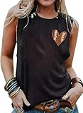Football Love Heart Tank Top for Women Game Day Footabll Lover Sleeveless Top- Heart L