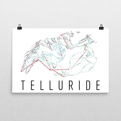 Modern Map Art Poster di Telluride, manifesti di