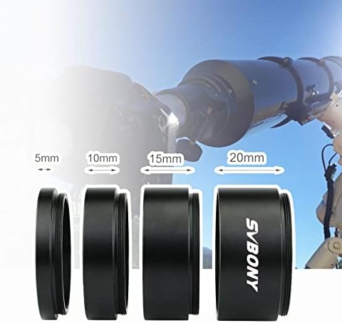 Svbony Adapter do rury przedłużającej, metalowa rura przedłużająca T2 do wydłużenia ogniskowej, akcesoria teleskopowe do astrofotografii astronomicznej (M42, 50 mm)