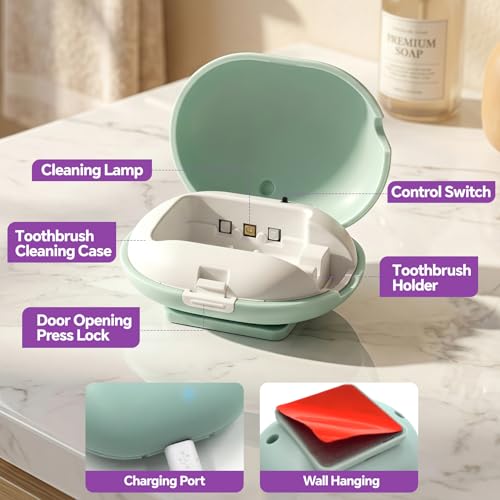 FURYSTO Toothbrush Sanitizer Covers, Toothbrush Case with Violet Light,Portable Toothbrush Covers Rechargeable,Detachable Toothbrush Cover Cap for All Toothbrushes - Thumbnail 2