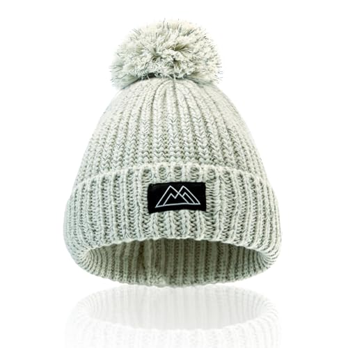 Baby Beanie Reflective Toddler Winter Hat Knitted Infant Beanies for Girls Boys Novelty Pom Pom Hats