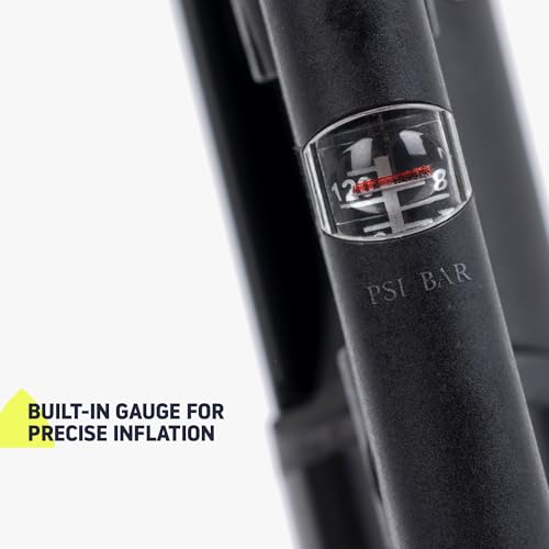Hillington Hybrid Bicycle Pump - Dual Hand and Foot Air Portable Cycle Pump with Pressure Gauge for MTB, Road Bikes, Balls, Inflatables - Mini Bike Pump for all Bikes - Bracket & Accessories Included - Image 5