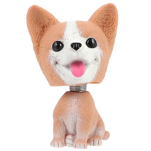 Toyvian Figurine à Tête Branlante Chien Corgi Miniature, Modèle De Chien en Résine Léger, Décoration Animaux Adorables pour Voiture, Bureau Et Maison, Ornement Portable Entretien