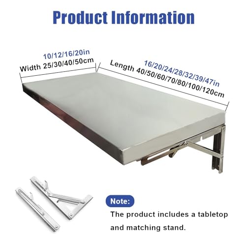 Établi à abattants pour petits espaces table murale inox pliable anti-encombrement - 6