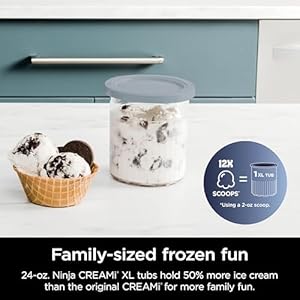 Ninja NC501 CREAMi Deluxe 11-in-1 Ice Cream & Frozen Treat Maker with 2 XL Family Size Pint Containers, Silver (Renewed) Ninja NC501 CREAMi Deluxe 11 in 1 Ice Cream Frozen Treat Maker with 2 XL Family Size Pint Containers Silver Renewed
