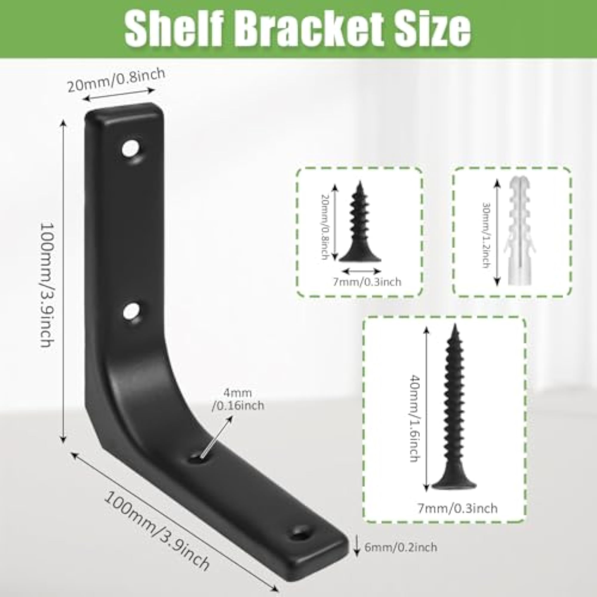 4 Pack Heavy Duty Wall Shelf Brackets for Support