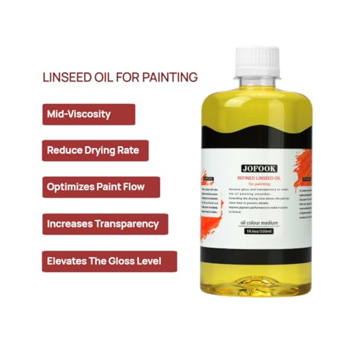 JOFOOK Refined Linseed Oil 550ml – Thinner Medium for Oil Paintings & Art by JOFOOK - Image 5