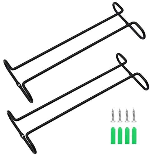 FANGZ 2 Stück Weinglas Schiene Stemware Gläserhalter, Hängender Weinglashalter, Weinglas Rack,Eisen Stielgläser Halter Unter Schrank,für Bar Küche Weinschrank Weinglas Aufbewahrungssammlung Schwarz Cover