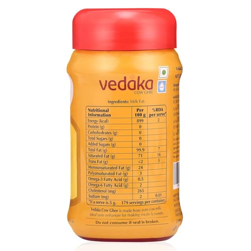 Image of Amazon Brand - Vedaka Cow Ghee | 1 L Jar | Rich Aroma