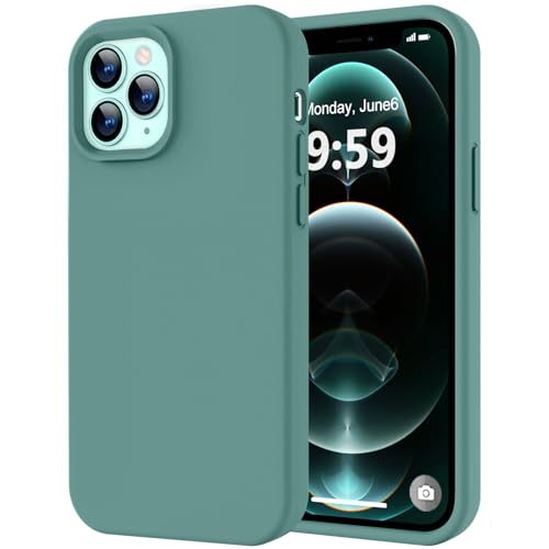 Image of LOVE 3000 Compatible with iPhone 12 Pro Max Phone Case | Thickening 2.1 MM Liquid Silicone | Anti-Scratch Microfiber Lining | Full-Body Duty Heavy Protection Case for Men, Pine Green