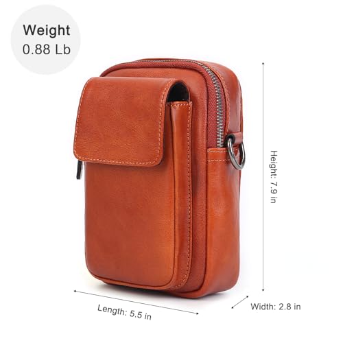 Image of Small Leather Crossbody Bags for Women Mini Messenger Bag for Men Purse Shoulder sling bag