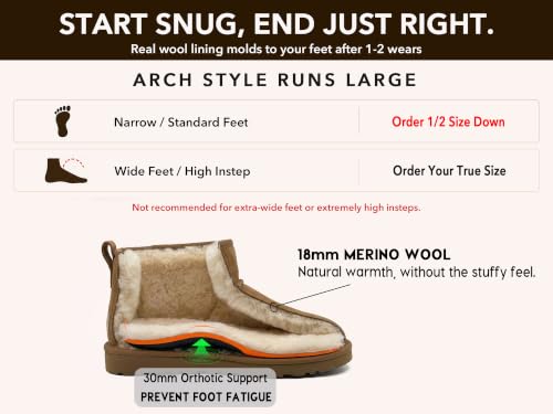 Image of 100% Sheepskin Mini Boots with Arch Support Options: Warm to -22F