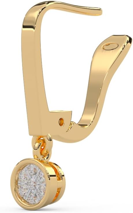 0.13 Cttw Round Cut Natural Diamond Bezel-Set Dangle Hoop Earrings for Women | Crafted in 925 Sterling Silver | Gift for Her & Special Occasions | Fine Jewelry Gift Box Included