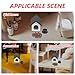 Abaodam Miniature Dog House with Dog Bowl and Food, 1:12 Scale Dollhouse Furniture Wooden Pet House Set for Dollhouse Garden Scene Decoration Accessories