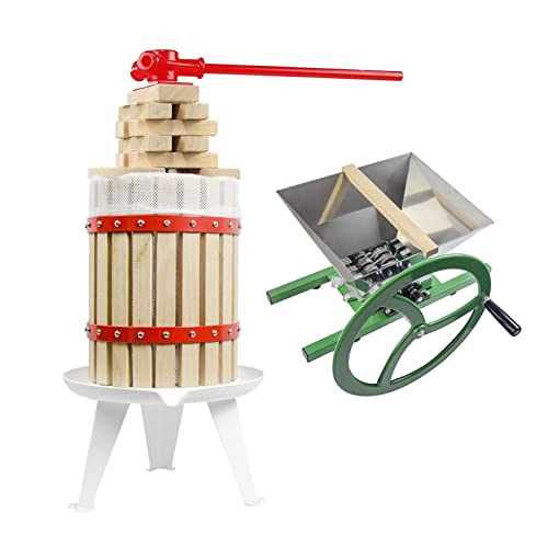 Image of Fruit Wine Press and Crusher,100% Nature Apple&Grape&Berries Crusher Manual Juice Maker for Kitchen