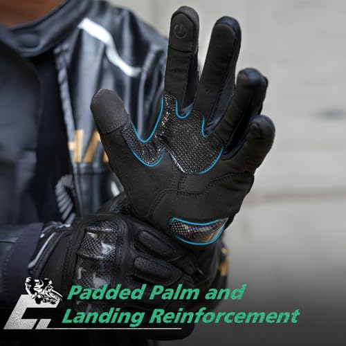 Image of WTACTFUL Goatskin Carbon Motorcycle Gloves, Touchscreen Men Women