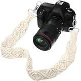 Picture of Weewooday Camera Strap for Photographers Cotton Woven Universal Neck Shoulder Camera Strap for DSLR SLR(31.5 x 1.5 Inches,White)