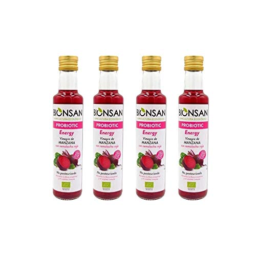 Bionsan Vinagre de Manzana con Remolacha | 4 botellas de 250ml | Total: 1000ml
