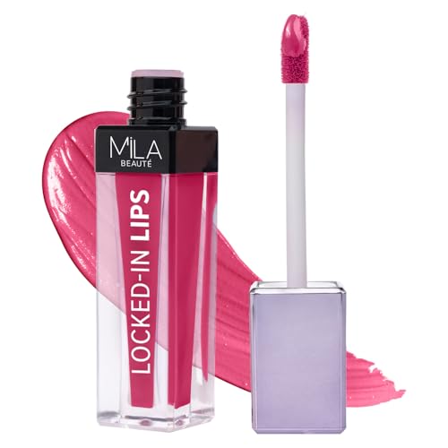 Image of Mila Beaute Locked In Lips Transfer Proof Liquid Lipstick | 12 Hrs Non Transfer | Highly Pigmented and Hydrating | Transfer Proof Formula with Hyaluronic Acid | Smooth Glide Application - (Rose Soda, 4.5 ml)