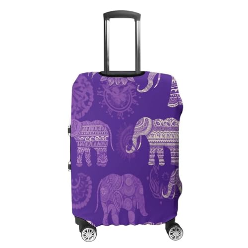 Purple Elephant Luggage Cover Tsa Approved Suitcase Covers for Luggage Elastic Washable Suit Case Covers Anti-Scratch Travel Luggages Sleeve Suitcase Protector Fits 19-30 Inch Case(XL)4