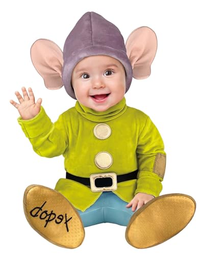 Spirit Halloween Disney Snow White Baby Dopey Costume, Officially Licensed,