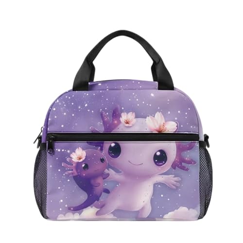 Bolsa de almuerzo de ajolote morado infantil para el picnic del colegio 2