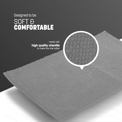 KEPLIN Non-Slip Microfibre Bath & Toilet Mat - Soft, Plush & Comfortable Rug with Machine Washable Design - Water Absorbent & Quick Drying to Keep Bathroom & Home Hygienic & Clean-(40x60cm) Light Grey - Cosy Home Interiors KEPLIN Non-Slip Microfibre Bath & Toilet Mat - Soft, Plush & Comfortable Rug with Machine Washable Design - Water Absorbent & Quick Drying to Keep Bathroom & Home Hygienic & Clean-(40x60cm) Light Grey - Image 4