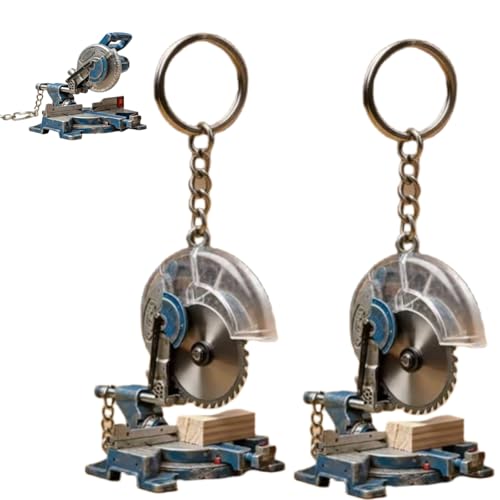 2-in-1 Mini Miter Saw Keychain,Portable Small Miter Saw Keychain,Industrial Style