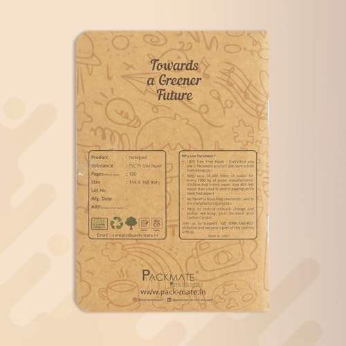 Image of Packmate Notepad Thoughts of an Undiscovered Genius (Pack of 5), Made of Recycled Paper