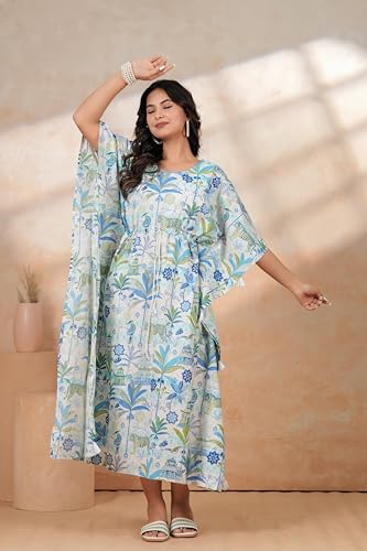 Image of BLOCKS OF INDIA Hand Block Kaftan in Cotton Fabric