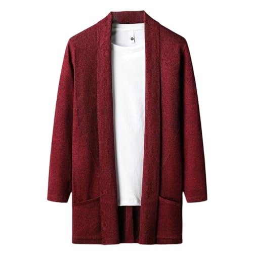 Pull tricoté homme mi-saison gilet slim fluide et respirant coupe mi-longue