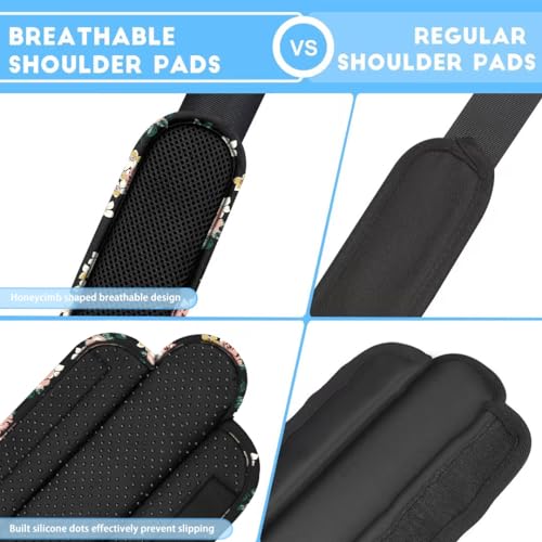 Image of ZINZ 2-Pack Universal Shoulder Pad with Ultra thick Cushion for Bag Luggage Bag Crossbody, Plus Long & Anti-Slip & Breathable,Dark Rose-2Pack