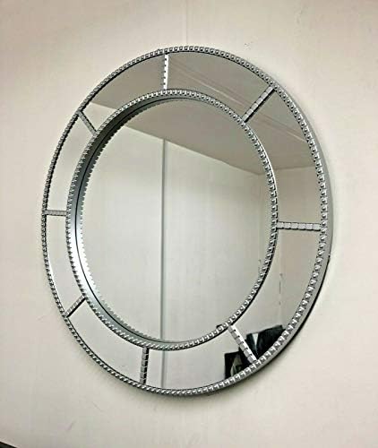 CAPRISTAR ROUND MOROCCAN WINDOW STYLE MIRROR LIVING ROOM DECOR HALLWAY WALL GLASS 61x61CM (Silver)