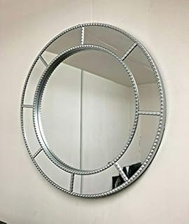 CAPRISTAR ROUND MOROCCAN WINDOW STYLE MIRROR LIVING ROOM DECOR HALLWAY WALL GLASS 61x61CM (Silver)